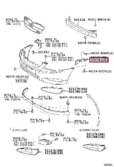 5253602020 Toyota Кронштейн бампера
