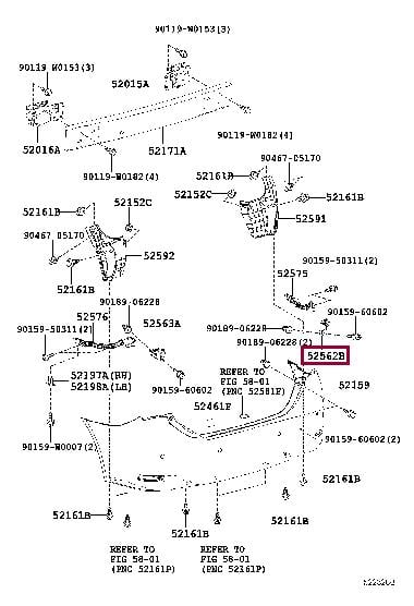 5256202220 Toyota Кронштейн бампера
