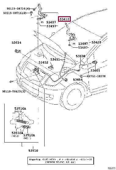 Toyota 53410-52200 Автозапчасть 5341052200: Отличная цена - Купить в Украине на EXIST.UA! 5341052200 Toyota Автозапчасть