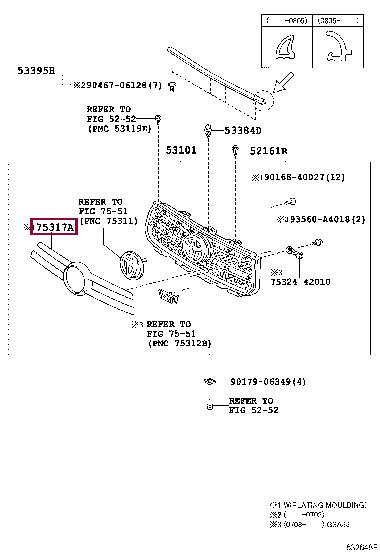 7531742010 Toyota Решітка радіатора
