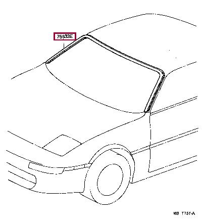 7553317030 Toyota Уплотнитель стекла ветрового