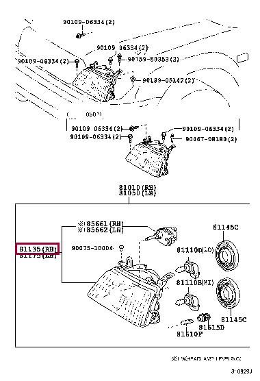 8101960021 Toyota Фара основная