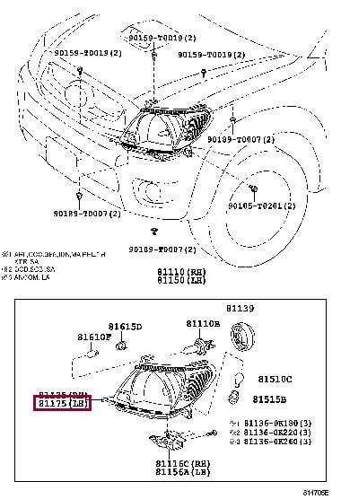Toyota 811700K190 Фара основная 811700K190: Отличная цена - Купить в Украине на EXIST.UA! 811700K190 Toyota Фара основная