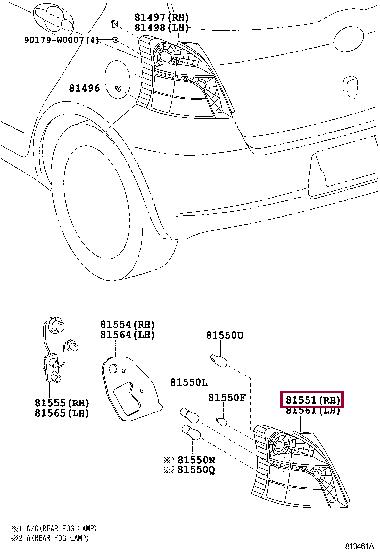 Toyota 81551-0D110 Фонарь задний 815510D110: Отличная цена - Купить в Украине на EXIST.UA! 815510D110 Toyota Фонарь задний