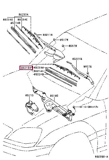 Toyota 85212-48071 Щітка склоочисника 8521248071: Приваблива ціна - Купити в Україні на EXIST.UA!