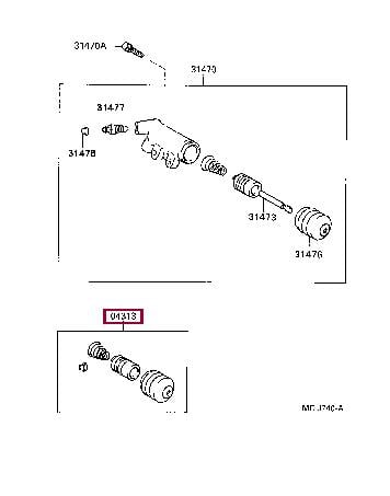 0431312030 Toyota Ремкомплект рабочего цилиндра сцепления