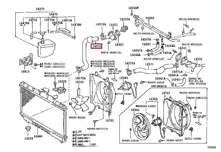 1657274190 Toyota Патрубок системы охлаждения