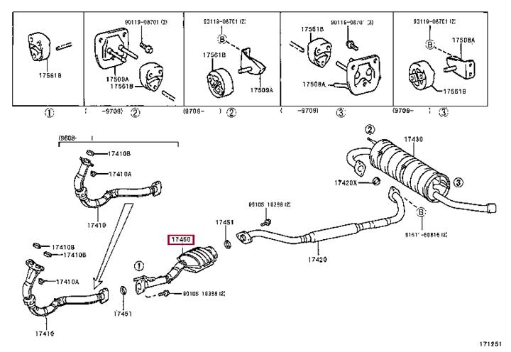 1746074080 Toyota Монтажный комплект, катализатор