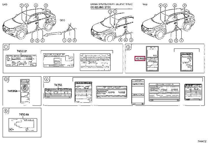 4199242040 Toyota Табличка информационная