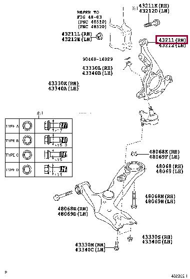 4321142081 Toyota Кулак поворотный