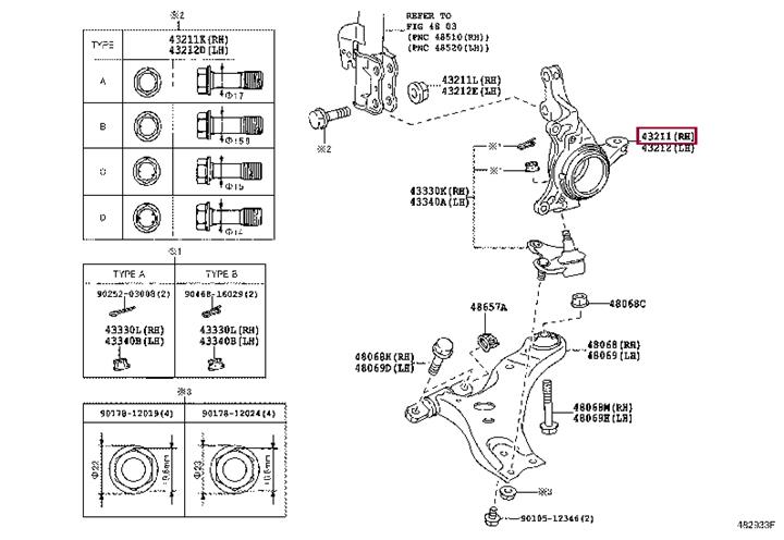 4321148010 Toyota Кулак поворотний