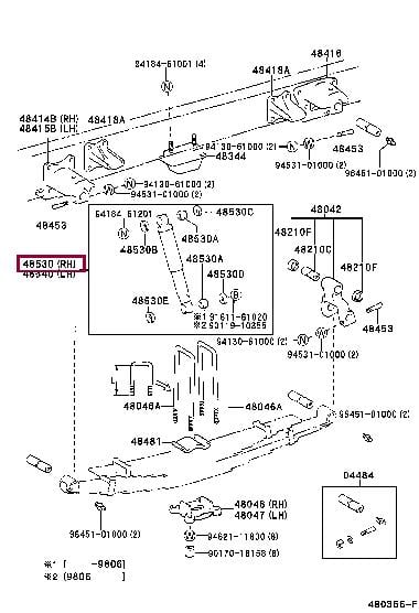 Амортизатор Toyota Dyna (Тойота Дина): 4853180445 Toyota Амортизатор подвески