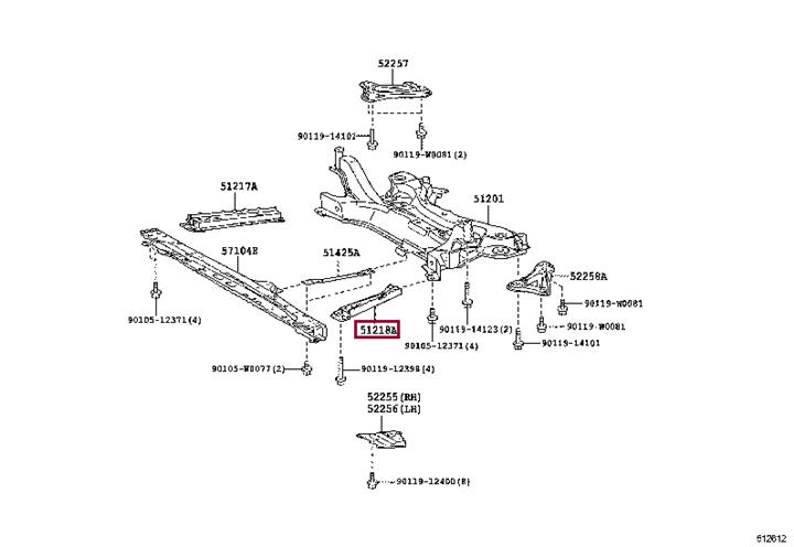 5110802010 Toyota Усилитель бампера