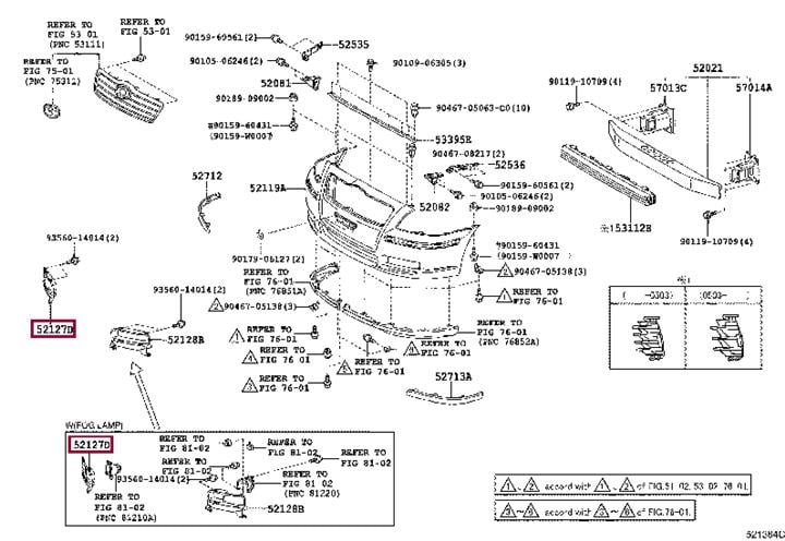 Toyota 52127-05030 Заглушка бампера 5212705030: Отличная цена - Купить в Украине на EXIST.UA! 5212705030 Toyota Заглушка бампера