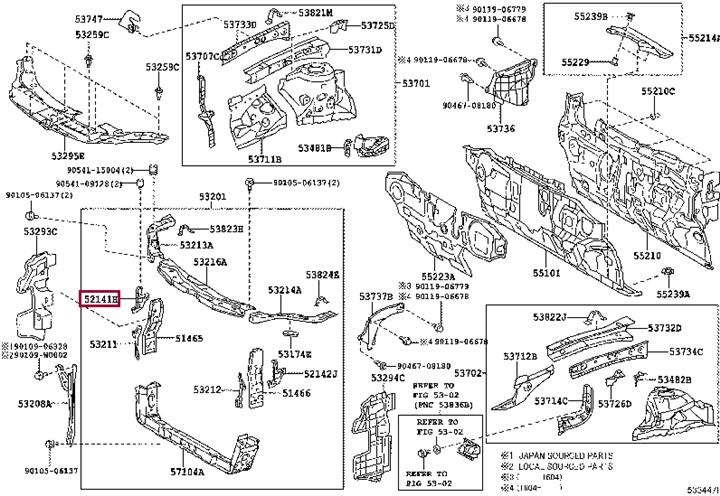 Кронштейн бампера Toyota 52141-33110