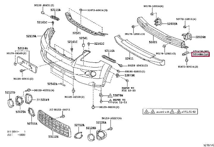 5214860040 Toyota Кронштейн бампера переднего