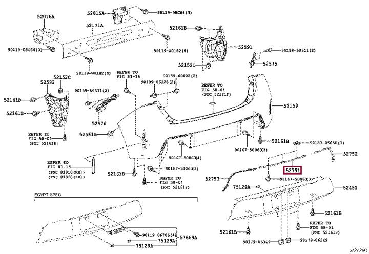 5275102040 Toyota Молдинг бампера