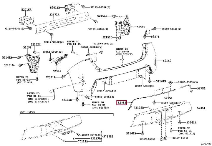 5275302030 Toyota Молдинг бампера