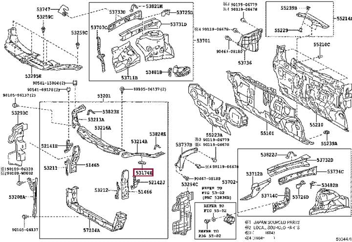 5317433020 Toyota Кронштейн радиатора