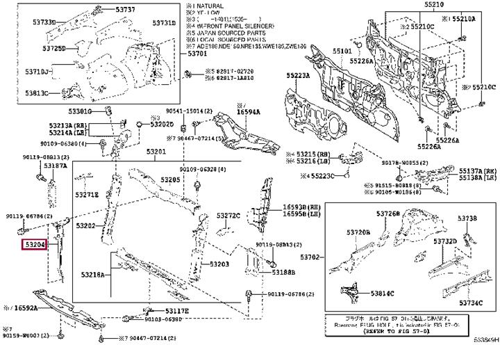 5320902060 Toyota Кронштейн радиатора
