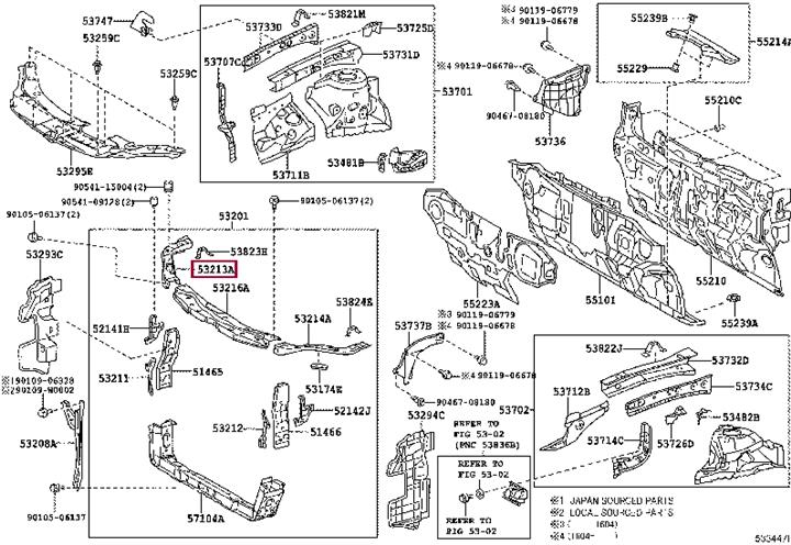 Кронштейн радиатора Toyota 53213-33050