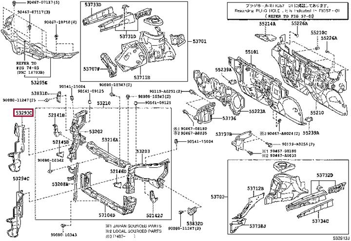 532930T010 Toyota Дефлектор радиатора