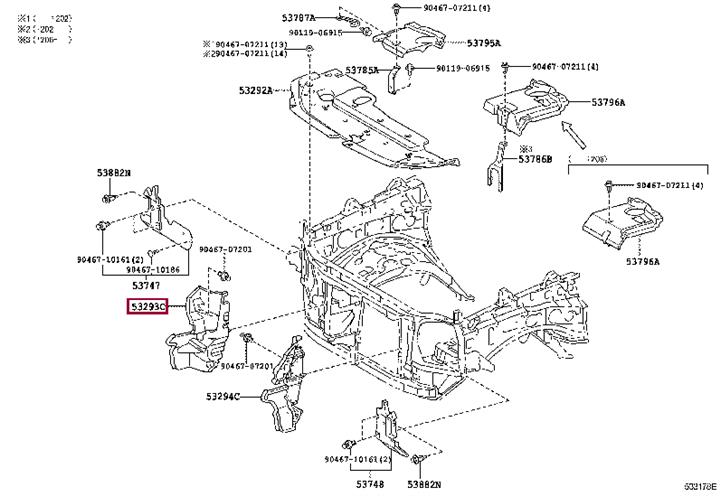 5329360111 Toyota Дефлектор радиатора