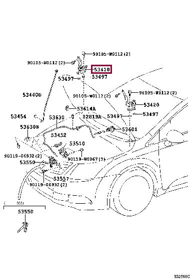 5341005040 Toyota Петля капота