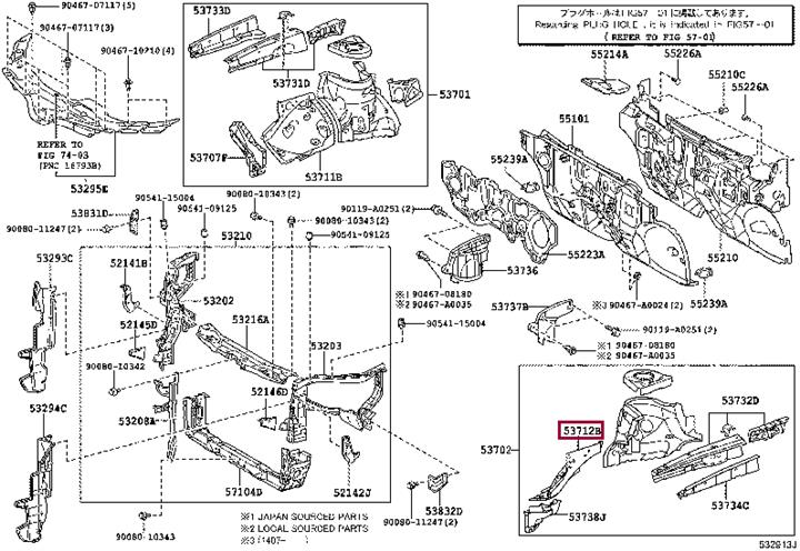537120T020 Toyota Защитный экран колесной арки