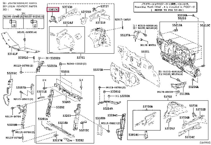 5381302120 Toyota Кронштейн крыла