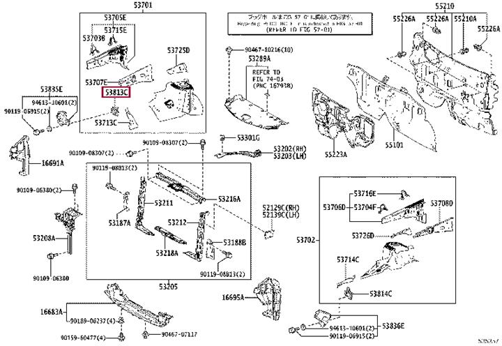 5381342030 Toyota Кронштейн крыла