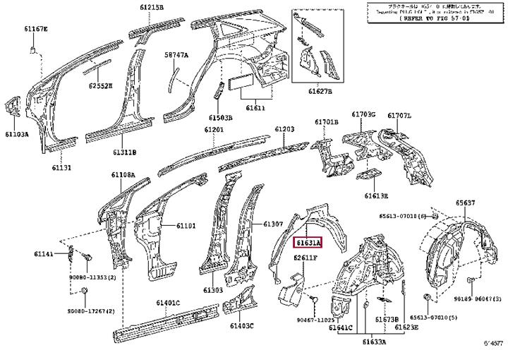 616310T010 Toyota Крыло