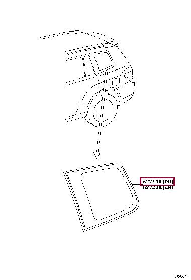 6271048270 Toyota Скло бічне