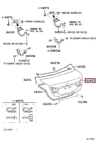 6440133560 Toyota Кришка багажника