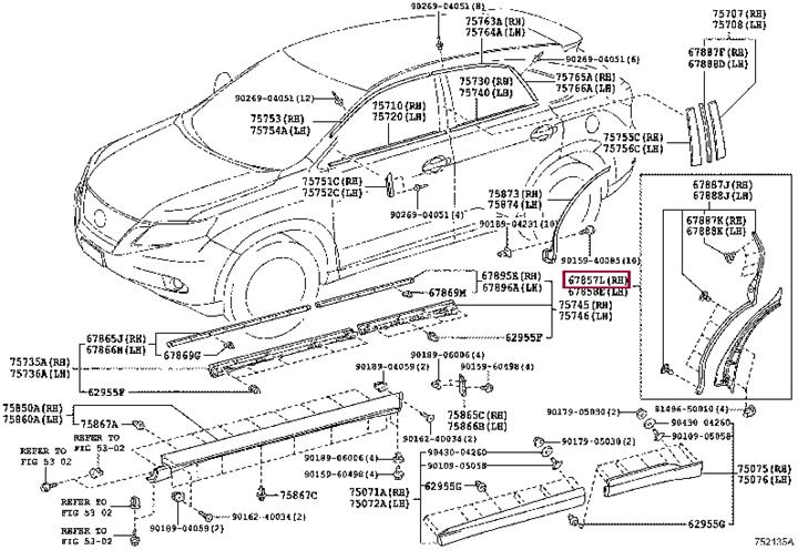 6785748020 Toyota Накладка двери задняя внутр зад прав