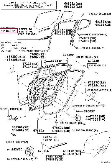 6810405140 Toyota Стекло двери