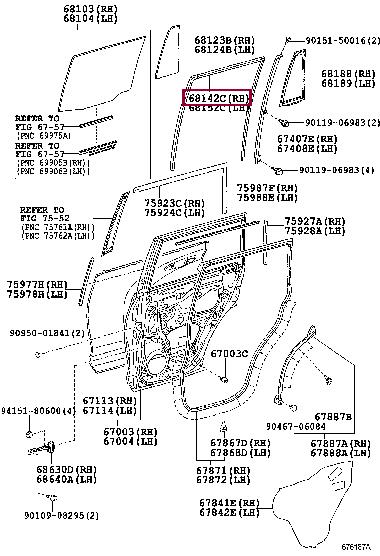 6814260070 Toyota Уплотнитель стекла