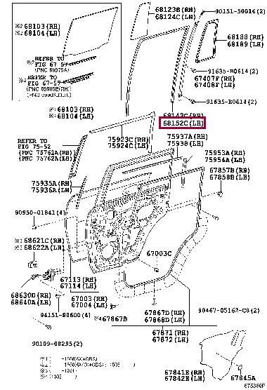 6815260050 Toyota Уплотнитель стекла