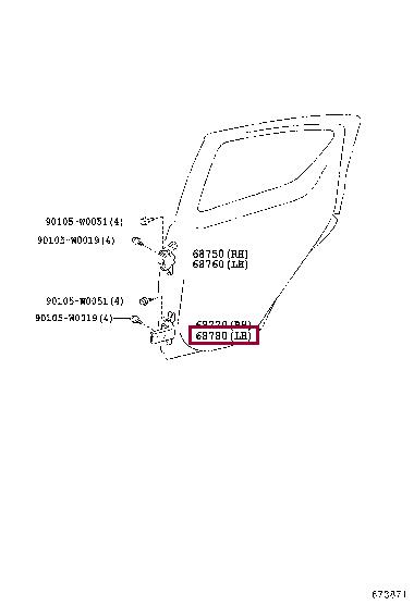 687800H010 Toyota Петля дверная