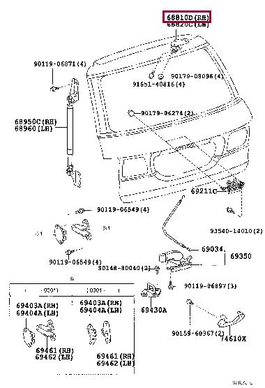 6881028040 Toyota Петля двери