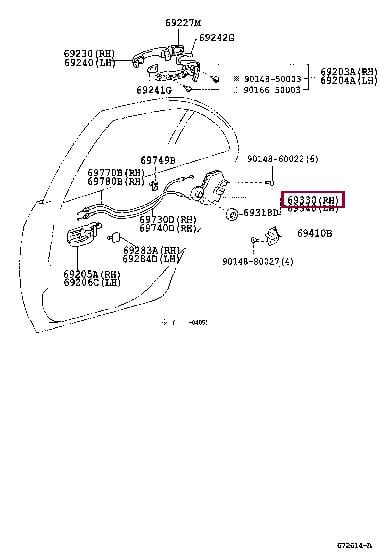 6905002102 Toyota Механизм замка дверей