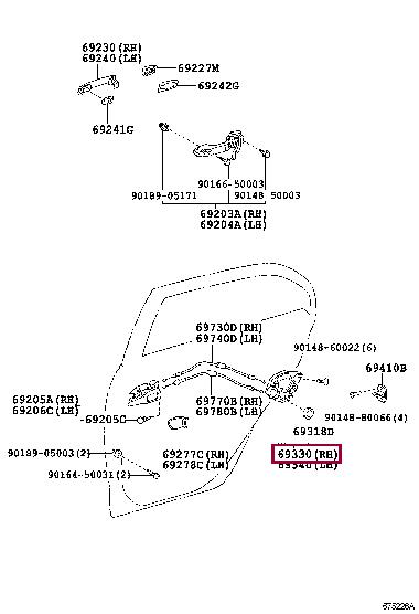 6905042021 Toyota Замок двери