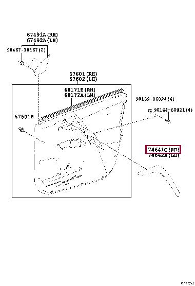 7464142030 Toyota Накладка двери передней правой