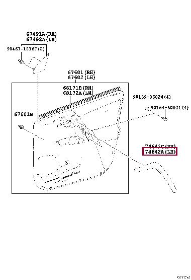 7464242030 Toyota Заглушка двери