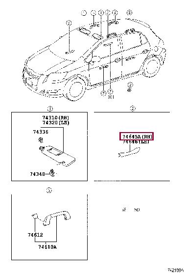 7464502060 Toyota Накладка ручки двери
