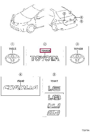 7544102290 Toyota Эмблема