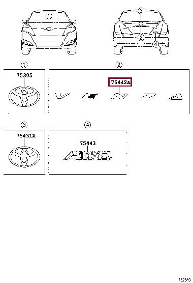 754420T020 Toyota Эмблема