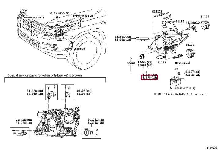 8118560F70 Toyota Фара основна