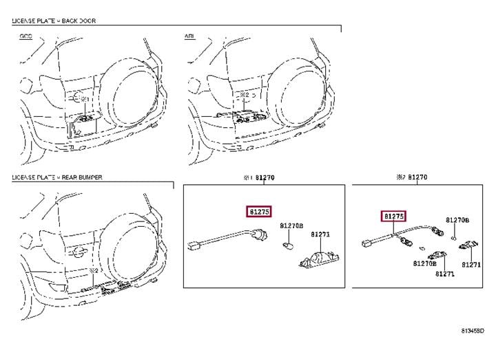 8127542080 Toyota Провід підсвічування номера з патронами