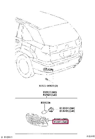8192148031 Toyota Отражатель света